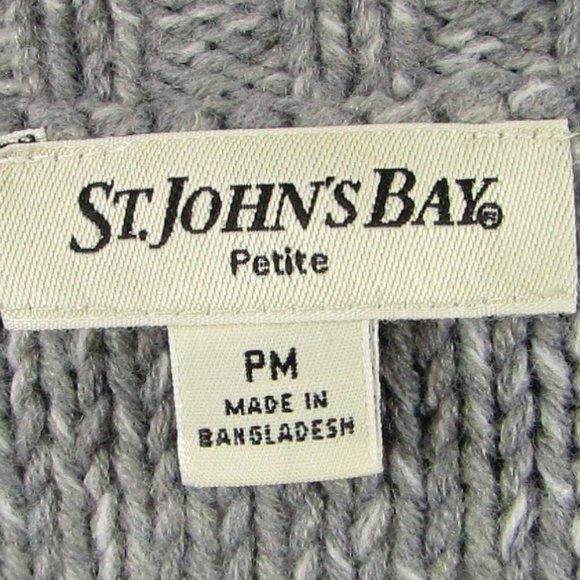 Women's | Petite | St. John's Bay | Grey & White | Zip Up | Cardigan - Picture 5 of 6